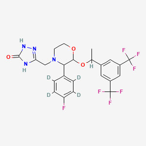 molecular formula C23H21F7N4O3 B8209918 rac-Aprepitant-d4 