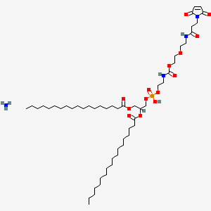 molecular formula C53H99N4O14P B8209952 azane;[3-[2-[2-[2-[3-(2,5-dioxopyrrol-1-yl)propanoylamino]ethoxy]ethoxycarbonylamino]ethoxy-hydroxyphosphoryl]oxy-2-octadecanoyloxypropyl] octadecanoate 