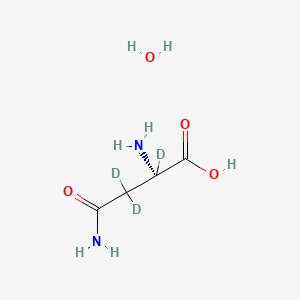 molecular formula C4H10N2O4 B8209990 L-Asparagine-d3 (hydrate) 