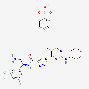 molecular formula C28H31ClFN7O5S B8210178 ASN007 benzenesulfonate 