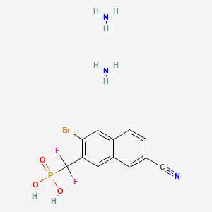 molecular formula C12H13BrF2N3O3P B8210277 PTP1B-IN-3 diammonium 