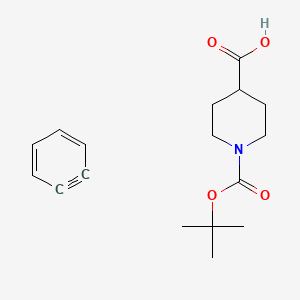 molecular formula C17H23NO4 B8210292 Cyclohexa-1,3-dien-5-yne;1-[(2-methylpropan-2-yl)oxycarbonyl]piperidine-4-carboxylic acid 