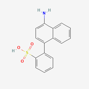 molecular formula C16H13NO3S B8210441 2-(4-Aminonaphthalen-1-yl)benzenesulfonic acid 