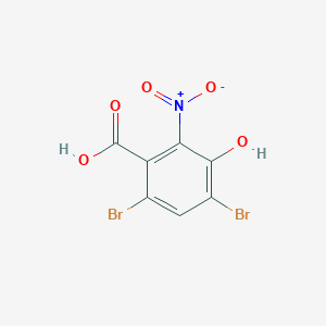 molecular formula C7H3Br2NO5 B8210533 4,6-Dibromo-3-hydroxy-2-nitrobenzoic acid 