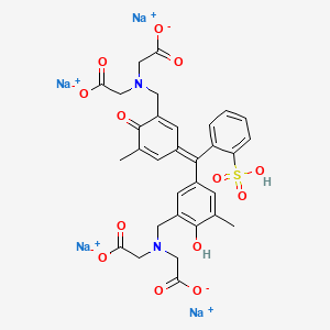 molecular formula C31H28N2Na4O13S B8210792 Glycine,N,N'-[(1,1-dioxido-3H-2,1-benzoxathiol-3-ylidene)bis[(6-hydroxy-5-methyl-3,1-phenylene)methylene]]bis[N-(carboxymethyl)-, tetrasodium salt 
