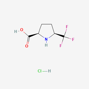 molecular formula C6H9ClF3NO2 B8211111 cis-5-Trifluoromethyl-pyrrolidine-2-carboxylic acid HCl 