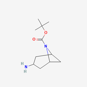 molecular formula C11H20N2O2 B8211312 Tert-butyl 3-amino-6-azabicyclo[3.1.1]heptane-6-carboxylate 