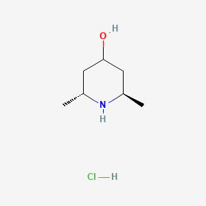 molecular formula C7H16ClNO B8211385 Rel-(2R,6R)-2,6-Dimethylpiperidin-4-ol hydrochloride 