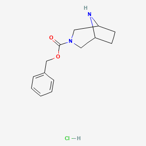 molecular formula C14H19ClN2O2 B8211417 Benzyl 3,8-diazabicyclo[3.2.1]octane-3-carboxylate hydrochloride 