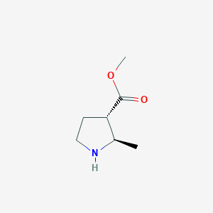 molecular formula C7H13NO2 B8211487 Methyl (2R,3S)-2-methylpyrrolidine-3-carboxylate 