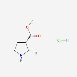 molecular formula C7H14ClNO2 B8211495 Methyl (2S,3S)-2-methylpyrrolidine-3-carboxylate hydrochloride 