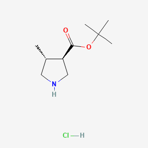 molecular formula C10H20ClNO2 B8211544 tert-butyl (3R,4R)-4-methylpyrrolidine-3-carboxylate hydrochloride 