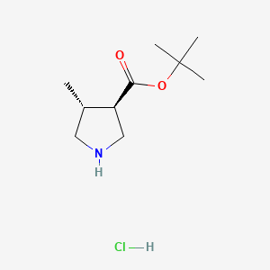 molecular formula C10H20ClNO2 B8211544 tert-butyl (3R,4R)-4-methylpyrrolidine-3-carboxylate;hydrochloride 