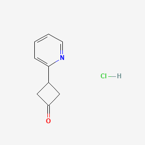 molecular formula C9H10ClNO B8211566 3-Pyridin-2-ylcyclobutan-1-one;hydrochloride 