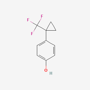 molecular formula C10H9F3O B8211572 4-[1-(Trifluoromethyl)cyclopropyl]phenol 