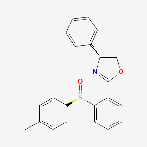 molecular formula C22H19NO2S B8211946 (R)-4-Phenyl-2-(2-((R)-p-tolylsulfinyl)phenyl)-4,5-dihydrooxazole 