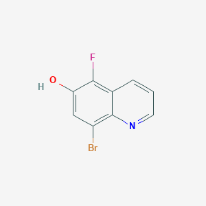 molecular formula C9H5BrFNO B8212095 8-Bromo-5-fluoroquinolin-6-ol 