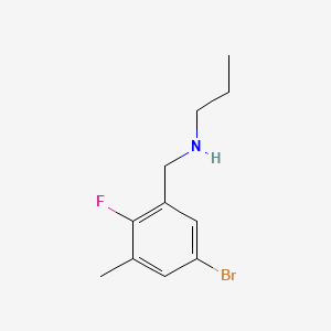 molecular formula C11H15BrFN B8212620 N-(5-Bromo-2-fluoro-3-methylbenzyl)propan-1-amine 
