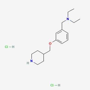 molecular formula C17H30Cl2N2O B8212719 N-ethyl-N-[[3-(piperidin-4-ylmethoxy)phenyl]methyl]ethanamine;dihydrochloride 