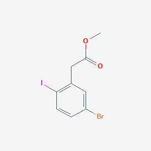 molecular formula C9H8BrIO2 B8212938 Methyl 2-(5-bromo-2-iodophenyl)acetate 