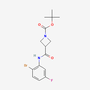 molecular formula C15H18BrFN2O3 B8213152 tert-Butyl 3-((2-bromo-5-fluorophenyl)carbamoyl)azetidine-1-carboxylate 