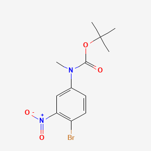 molecular formula C12H15BrN2O4 B8213160 tert-Butyl (4-bromo-3-nitrophenyl)(methyl)carbamate 