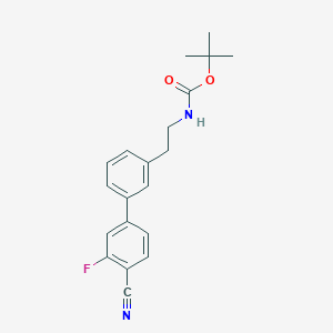 molecular formula C20H21FN2O2 B8213233 tert-Butyl (2-(4'-cyano-3'-fluoro-[1,1'-biphenyl]-3-yl)ethyl)carbamate 