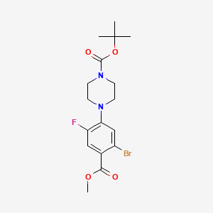 molecular formula C17H22BrFN2O4 B8213286 tert-Butyl 4-(5-bromo-2-fluoro-4-(methoxycarbonyl)phenyl)piperazine-1-carboxylate 