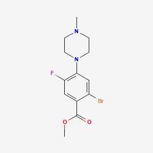 molecular formula C13H16BrFN2O2 B8213300 Methyl 2-bromo-5-fluoro-4-(4-methylpiperazin-1-yl)benzoate 