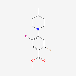 molecular formula C14H17BrFNO2 B8213308 Methyl 2-bromo-5-fluoro-4-(4-methylpiperidin-1-yl)benzoate 