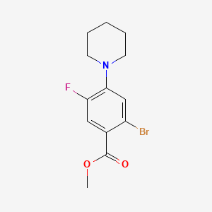 molecular formula C13H15BrFNO2 B8213322 Methyl 2-bromo-5-fluoro-4-(piperidin-1-yl)benzoate 