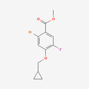 molecular formula C12H12BrFO3 B8213351 Methyl 2-bromo-4-(cyclopropylmethoxy)-5-fluorobenzoate 