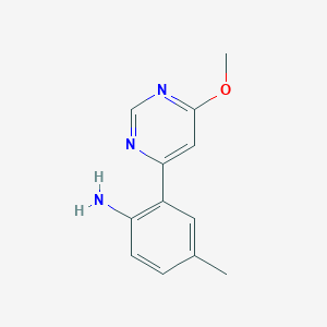 molecular formula C12H13N3O B8213638 2-(6-Methoxypyrimidin-4-yl)-4-methylaniline 