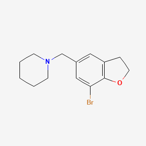 molecular formula C14H18BrNO B8213733 1-((7-Bromo-2,3-dihydrobenzofuran-5-yl)methyl)piperidine 