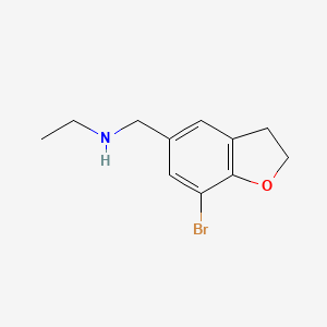molecular formula C11H14BrNO B8213763 N-((7-Bromo-2,3-dihydrobenzofuran-5-yl)methyl)ethanamine 