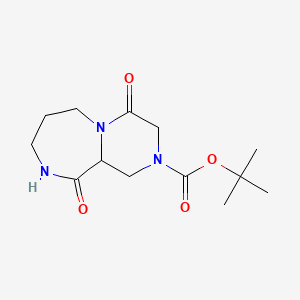 molecular formula C13H21N3O4 B8214562 Tert-butyl 4,10-dioxo-decahydropyrazino[1,2-a][1,4]diazepine-2-carboxylate 
