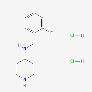 molecular formula C12H19Cl2FN2 B8215070 N-[(2-fluorophenyl)methyl]piperidin-4-amine dihydrochloride 