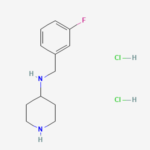 molecular formula C12H19Cl2FN2 B8215075 N-[(3-fluorophenyl)methyl]piperidin-4-amine dihydrochloride 