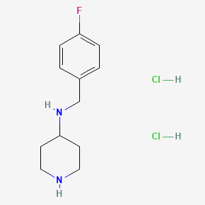 molecular formula C12H19Cl2FN2 B8215118 N-[(4-fluorophenyl)methyl]piperidin-4-amine dihydrochloride 