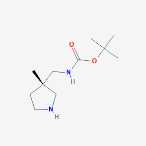 molecular formula C11H22N2O2 B8215529 tert-Butyl (S)-((3-methylpyrrolidin-3-yl)methyl)carbamate 