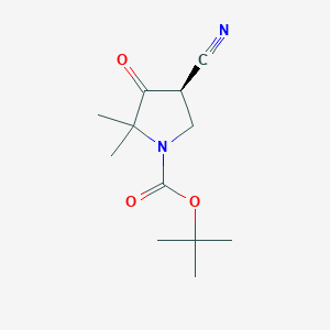 molecular formula C12H18N2O3 B8215692 tert-butyl (4R)-4-cyano-2,2-dimethyl-3-oxopyrrolidine-1-carboxylate 