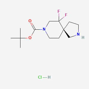 molecular formula C13H23ClF2N2O2 B8215922 tert-butyl (5R)-6,6-difluoro-2,8-diazaspiro[4.5]decane-8-carboxylate;hydrochloride 
