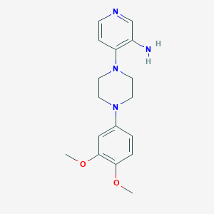 molecular formula C17H22N4O2 B082160 Piperazine, 1-(3-amino-4-pyridyl)-1-(3,4-dimethoxyphenyl)- CAS No. 14549-68-9
