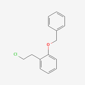 molecular formula C15H15ClO B8216147 Benzene, 1-(2-chloroethyl)-2-(phenylmethoxy)- 