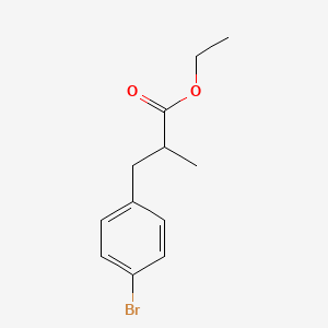 molecular formula C12H15BrO2 B8216176 ethyl 3-(4-bromophenyl)-2-methylpropanoate 