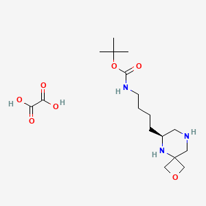 molecular formula C17H31N3O7 B8216980 tert-butyl N-[4-[(6S)-2-oxa-5,8-diazaspiro[3.5]nonan-6-yl]butyl]carbamate;oxalic acid 