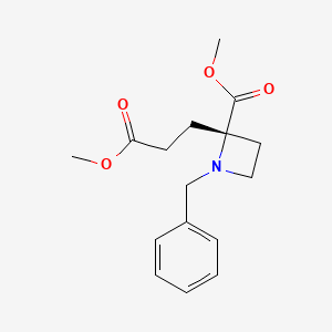 molecular formula C16H21NO4 B8217132 methyl (2S)-1-benzyl-2-(3-methoxy-3-oxopropyl)azetidine-2-carboxylate 