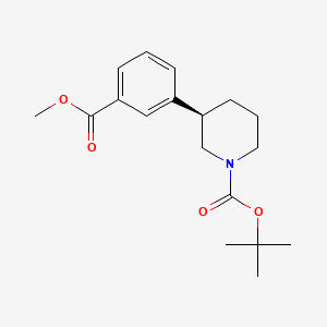 molecular formula C18H25NO4 B8217572 tert-butyl (3R)-3-(3-methoxycarbonylphenyl)piperidine-1-carboxylate 