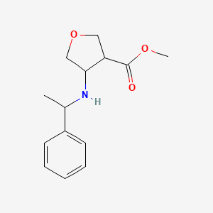 molecular formula C14H19NO3 B8217632 rel-Methyl (3S,4S)-4-{[(1R)-1-phenylethyl]amino}oxolane-3-carboxylate 