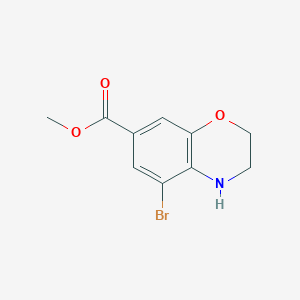 molecular formula C10H10BrNO3 B8218034 Methyl 5-bromo-3,4-dihydro-2H-benzo[b][1,4]oxazine-7-carboxylate 